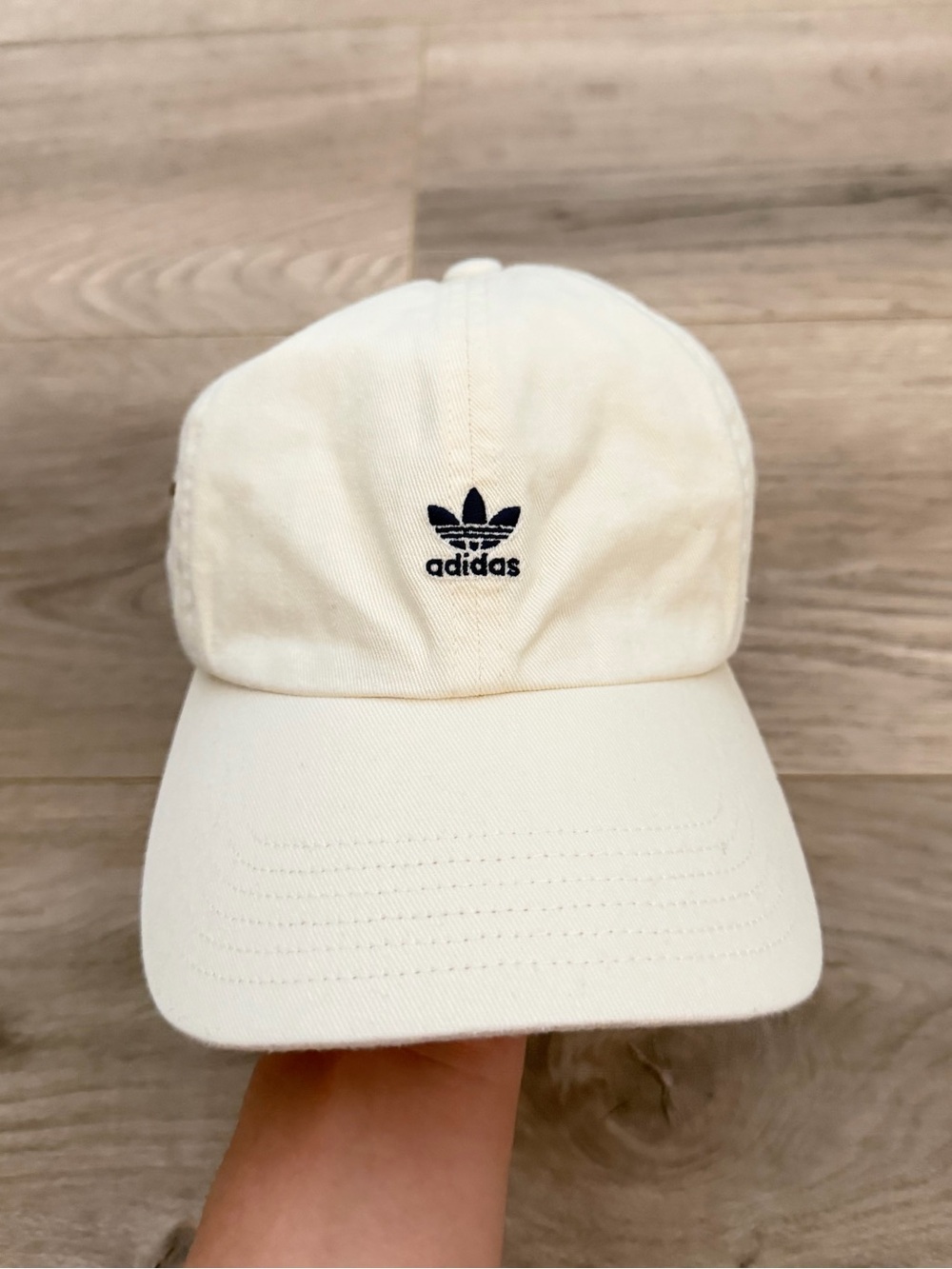 adidas Off-White Baseball Cap with Black Trefoil logo